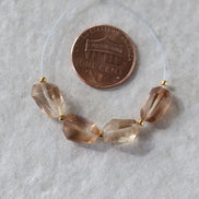 Natural Imperial Topaz Nugget Beads Chunks 4 Pcs Natural Gemstone Beads for Jewelry Making Earrings Pendants