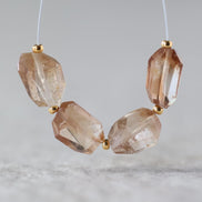 Natural Imperial Topaz Nugget Beads Chunks 4 Pcs Natural Gemstone Beads for Jewelry Making Earrings Pendants