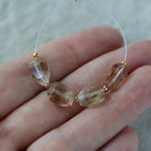 Natural Imperial Topaz Nugget Beads Chunks 4 Pcs Natural Gemstone Beads for Jewelry Making Earrings Pendants