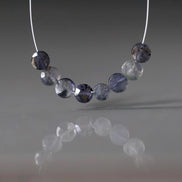 Natural Iolite Coin Beads Faceted 5mm 8 Pcs Natural Gemstone Beads for DIY Jewelry Making DIY Necklace Earrings
