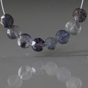 Natural Iolite Coin Beads Faceted 5mm 8 Pcs Natural Gemstone Beads for DIY Jewelry Making DIY Necklace Earrings