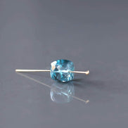 AAA London Blue Topaz Beads Cube Faceted Nuggets Transparent Sparkly Gemstone Beads for Jewelry Making Earrings Pendants December Birthstone