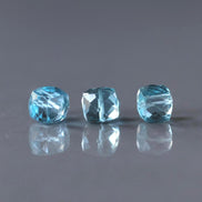 AAA London Blue Topaz Beads Cube Faceted Nuggets Transparent Sparkly Gemstone Beads for Jewelry Making Earrings Pendants December Birthstone