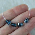 Natural London Blue Topaz Nugget Beads Chunks Stones 6x8mm 4 Pcs Gemstone for DIY Jewelry Making Earrings Supplies