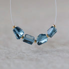 Natural London Blue Topaz Nugget Beads Chunks Stones 6x8mm 4 Pcs Gemstone for DIY Jewelry Making Earrings Supplies