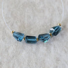 Natural London Blue Topaz Nugget Beads Chunks Stones 6x8mm 4 Pcs Gemstone for DIY Jewelry Making Earrings Supplies