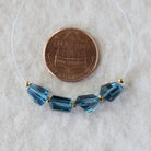 Natural London Blue Topaz Nugget Beads Chunks Stones 6x8mm 4 Pcs Gemstone for DIY Jewelry Making Earrings Supplies