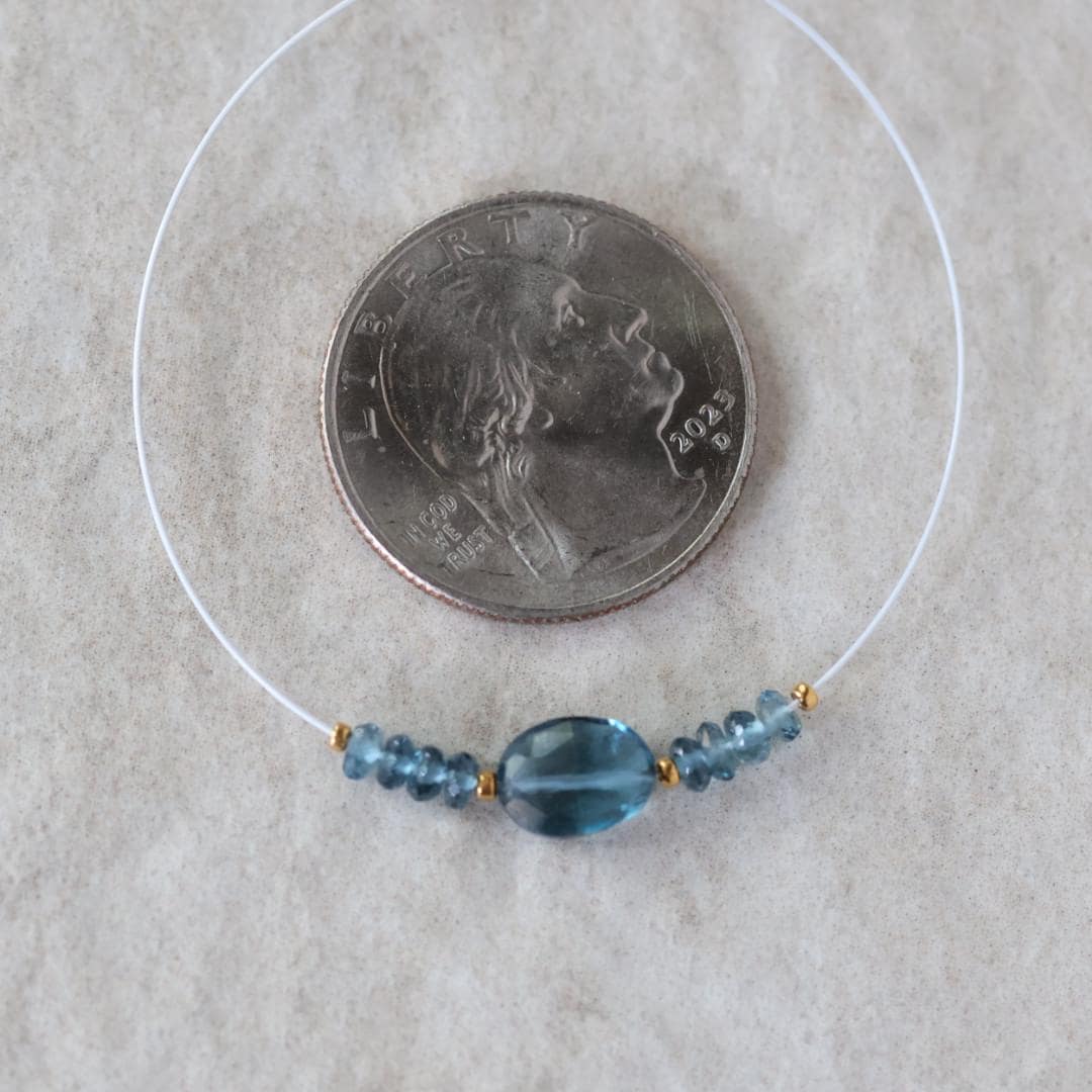 Natural London Blue Topaz Oval Bead Faceted Rondelle Natural Gemstone for DIY Jewelry Making Supplies Necklace