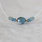 Natural London Blue Topaz Oval Bead Faceted Rondelle Natural Gemstone for DIY Jewelry Making Supplies Necklace