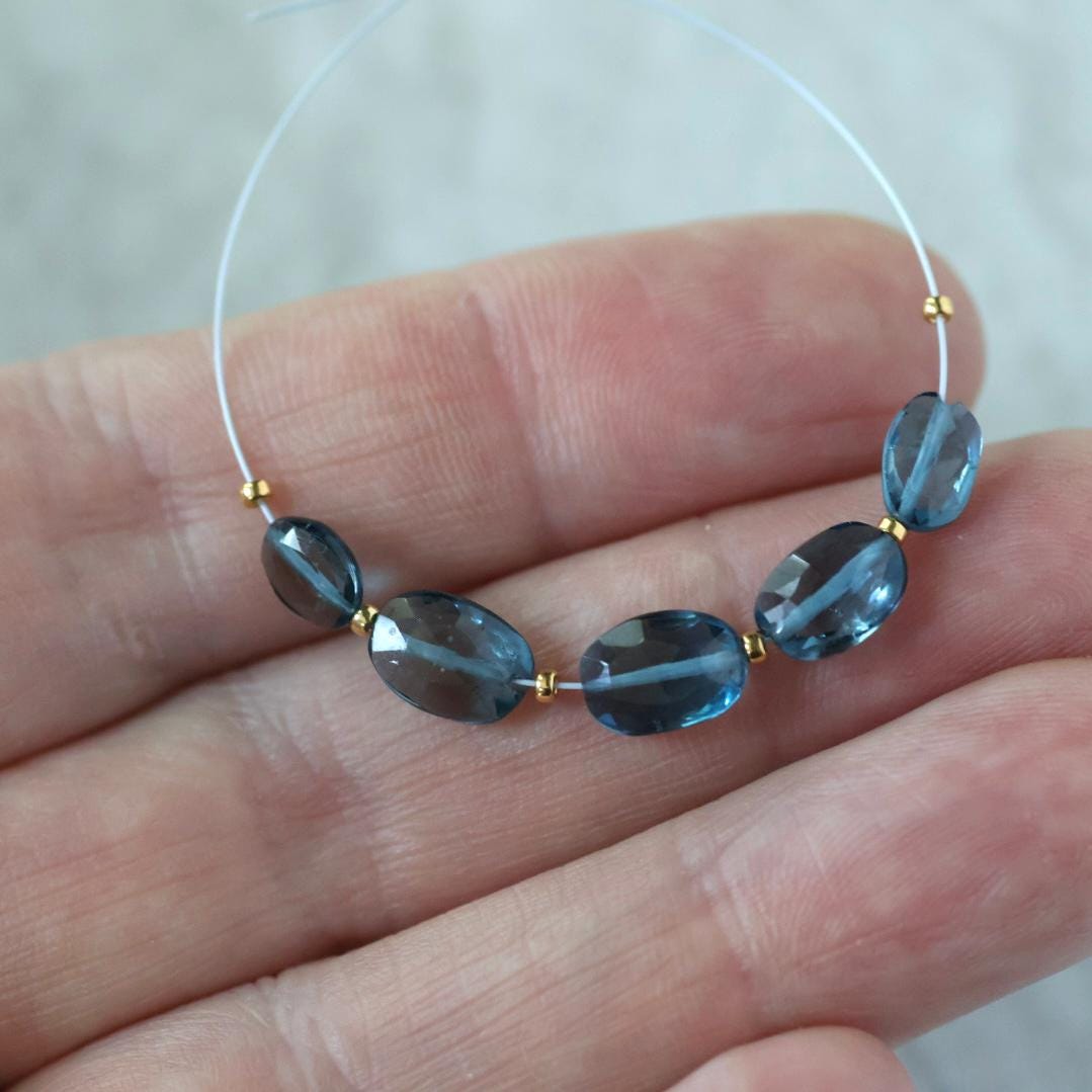 4x6mm London Blue Topaz Beads – Faceted Oval Natural Gemstone