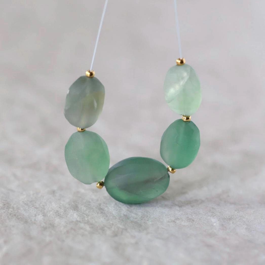 Natural Matte Green Fluorite Oval Bead 6 Pcs 6-9mm Gemstone Beads DIY Jewelry Making Necklace Earrings