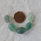 Natural Matte Green Fluorite Oval Bead 6 Pcs 6-9mm Gemstone Beads DIY Jewelry Making Necklace Earrings