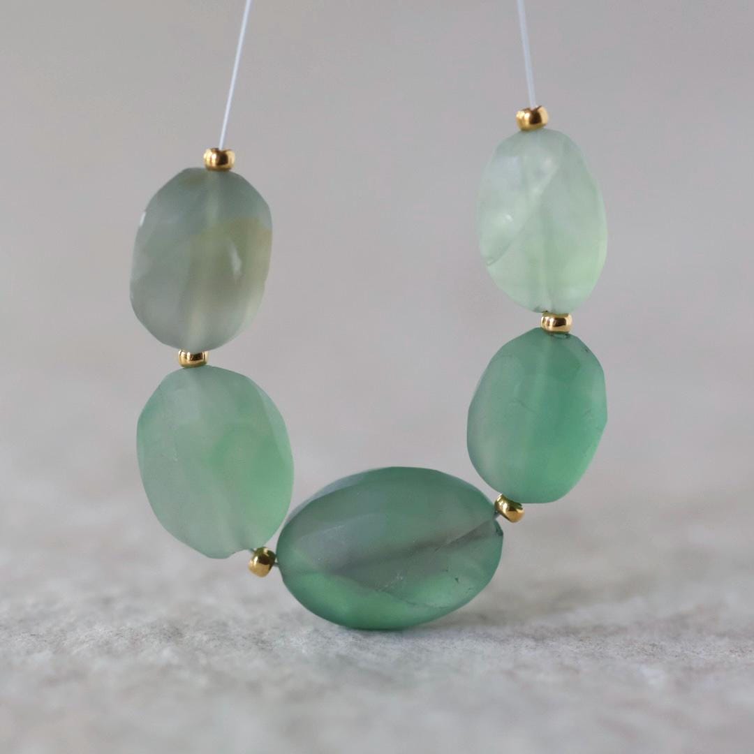 Natural Matte Green Fluorite Oval Bead 6 Pcs 6-9mm Gemstone Beads DIY Jewelry Making Necklace Earrings