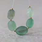 Natural Matte Green Fluorite Oval Bead 6 Pcs 6-9mm Gemstone Beads DIY Jewelry Making Necklace Earrings