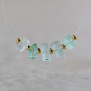 Natural Nigerian Emerald Stick Beads Tube 5-6mm Raw Emerald Gemstone for DIY Jewelry Making Earrings Pendant Supplies