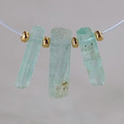 Natural Nigerian Emerald Stick Beads Tube Briolettes 12-13mm Raw Emerald Gemstone for DIY Jewelry Making Earrings Pendant Supplies