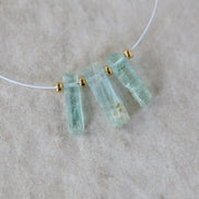 Natural Nigerian Emerald Stick Beads Tube Briolettes 12-13mm Raw Emerald Gemstone for DIY Jewelry Making Earrings Pendant Supplies