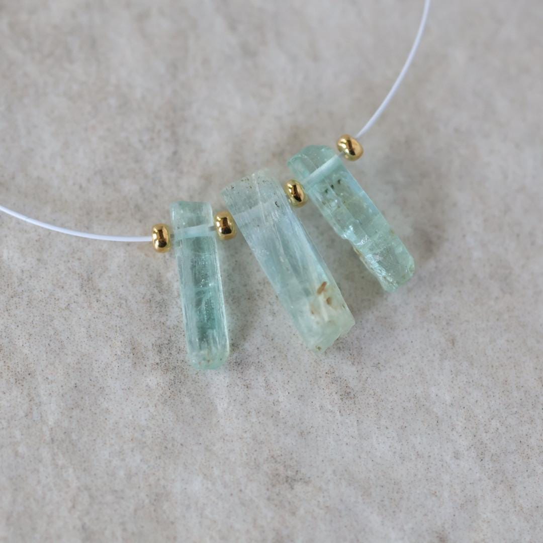 Natural Nigerian Emerald Stick Beads Tube Briolettes 12-13mm Raw Emerald Gemstone for DIY Jewelry Making Earrings Pendant Supplies