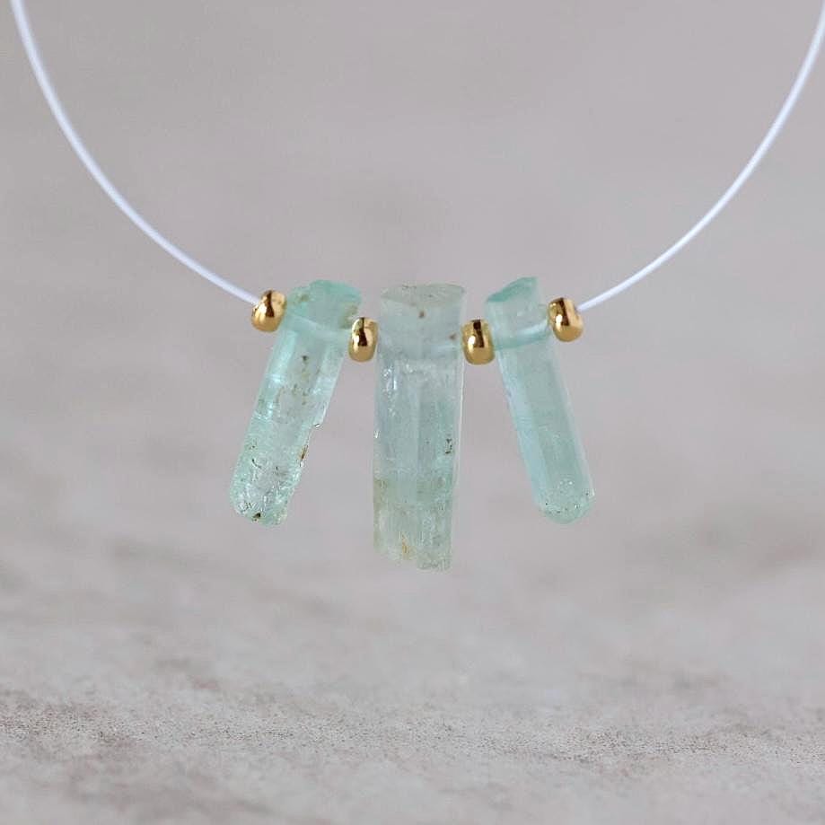Natural Nigerian Emerald Stick Beads Tube Briolettes 12-13mm Raw Emerald Gemstone for DIY Jewelry Making Earrings Pendant Supplies
