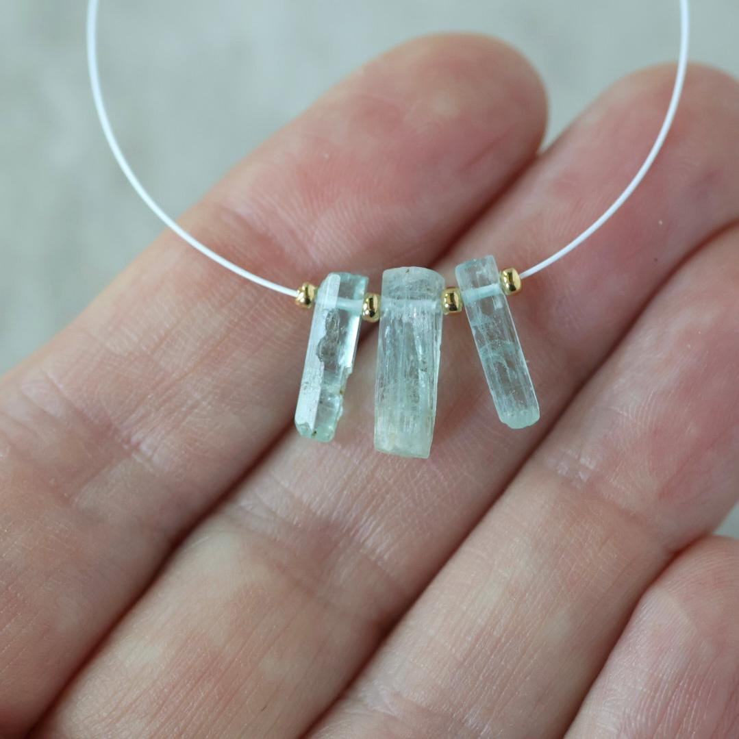 Natural Nigerian Emerald Stick Beads Tube Briolettes 12-13mm Raw Emerald Gemstone for DIY Jewelry Making Earrings Pendant Supplies