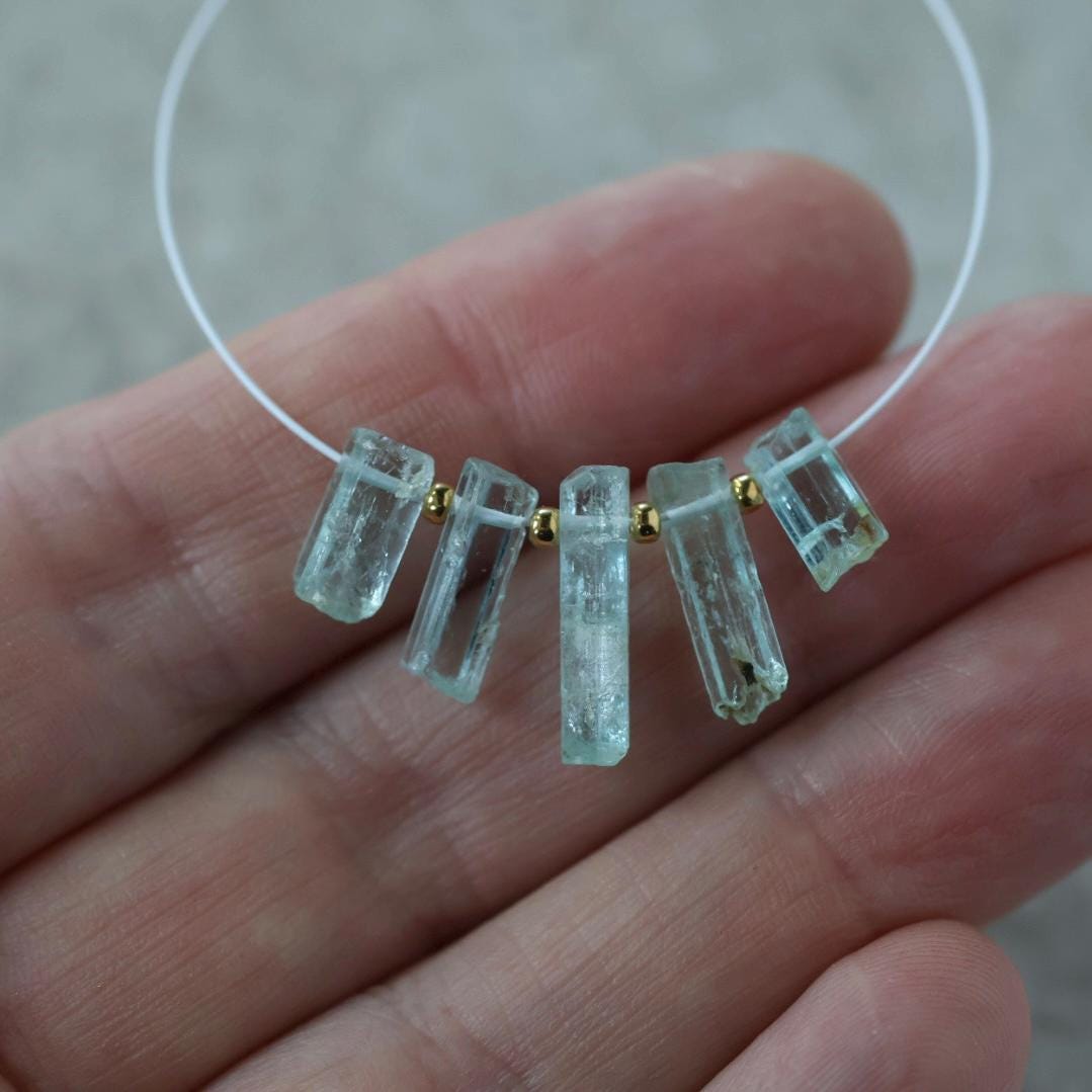 Natural Nigerian Emerald Stick Beads Tube Briolettes 8-15mm Raw Emerald Gemstone for DIY Jewelry Making Earrings Pendant Supplies