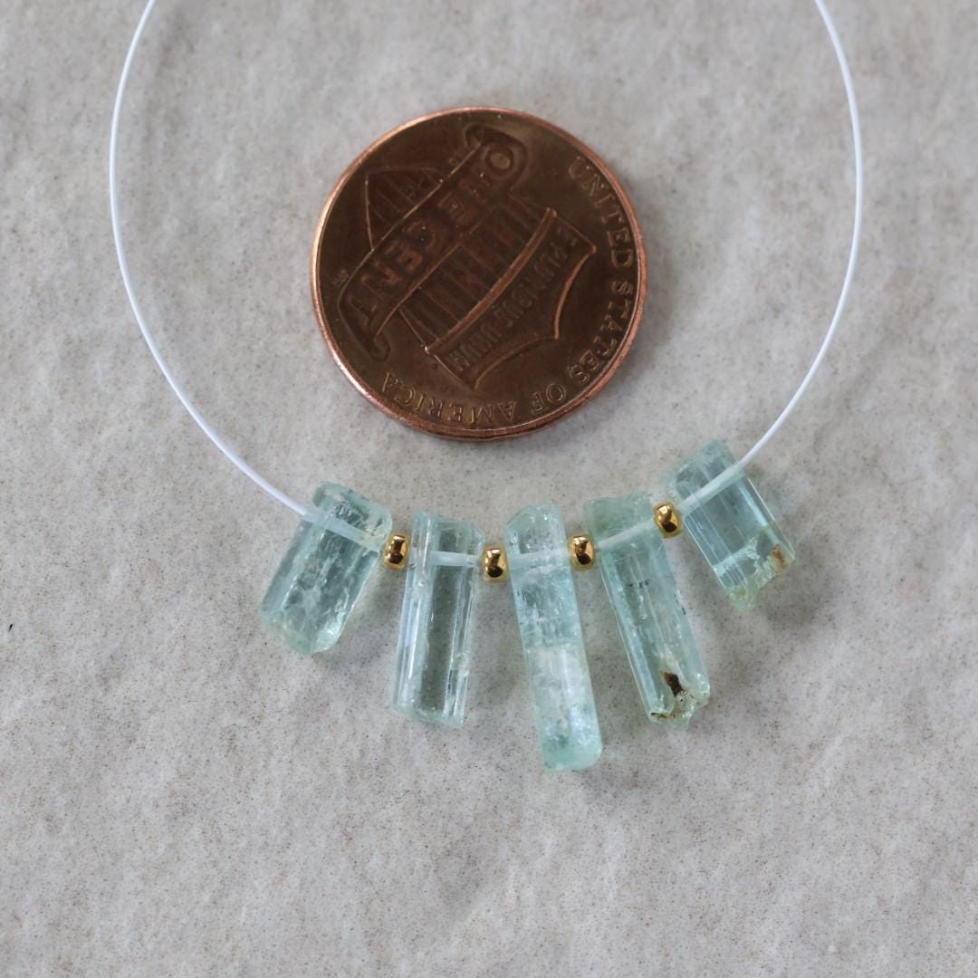 Natural Nigerian Emerald Stick Beads Tube Briolettes 8-15mm Raw Emerald Gemstone for DIY Jewelry Making Earrings Pendant Supplies