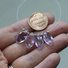16mm Pink Amethyst Marquise Beads – Faceted Briolette Natural Gemstone