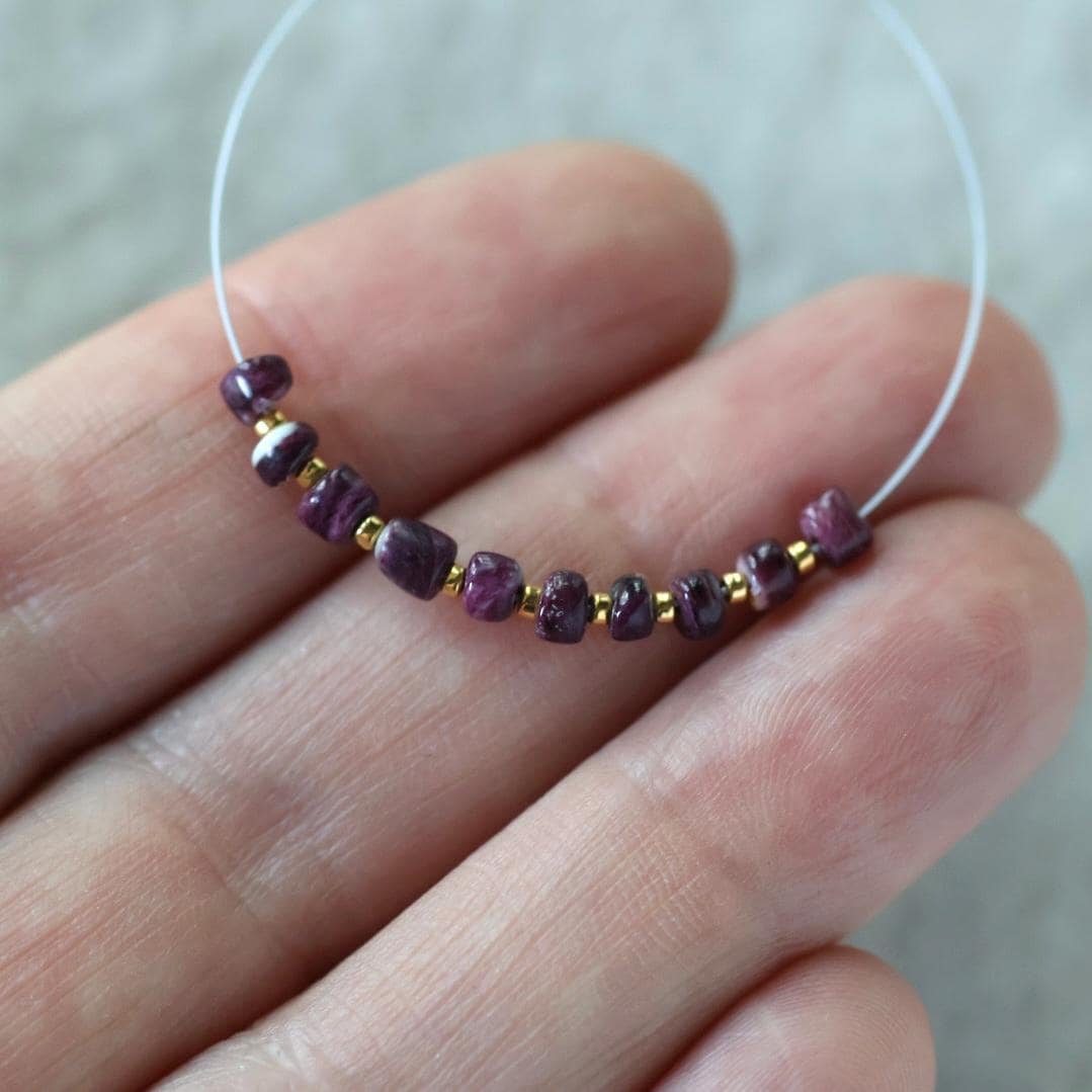 Natural Purple Spiny Oyster Bead Shell Tube Nuggets Smooth 3mm Natural Shell Accents for DIY Jewelry Making Supplies