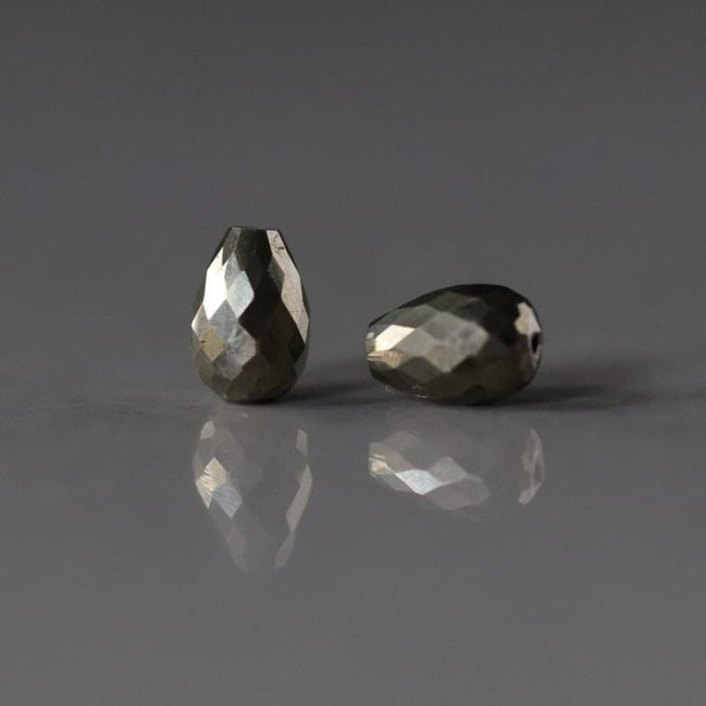 Natural Pyrite Teardrop Beads Faceted 5x7mm Nuggets Stone Chunk Gemstone Bead Jewelry Making Craft Gift Beads March Birthstone