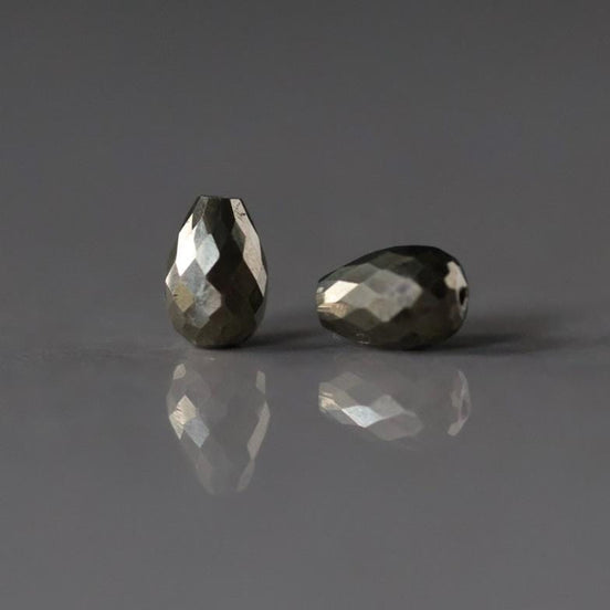 Natural Pyrite Teardrop Beads Faceted 5x7mm Nuggets Stone Chunk Gemstone Bead Jewelry Making Craft Gift Beads March Birthstone