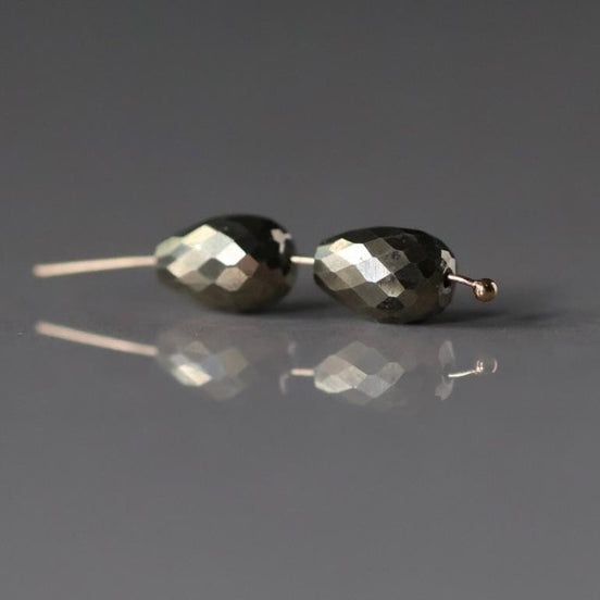 Natural Pyrite Teardrop Beads Faceted 5x7mm Nuggets Stone Chunk Gemstone Bead Jewelry Making Craft Gift Beads March Birthstone