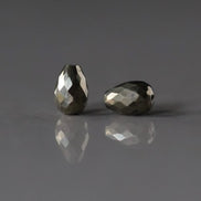 Natural Pyrite Faceted Teardrop Bead 5x7mm, 1 Pc