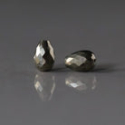 Natural Pyrite Faceted Teardrop Bead 5x7mm, 1 Pc
