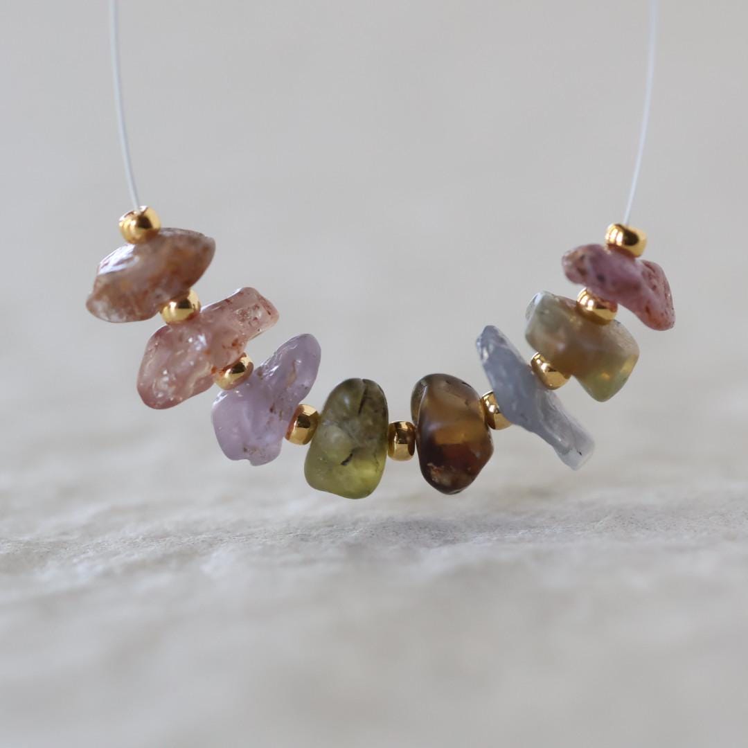 Natural Raw Multi Sapphire Nugget Beads Rough Colorful Sapphire Chunks Gemstone for DIY Jewelry Making