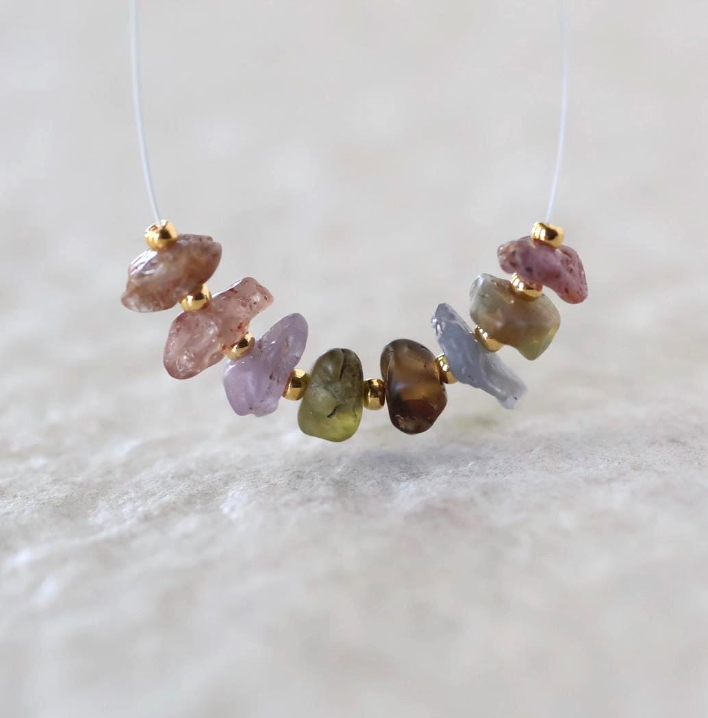 Natural Raw Multi Sapphire Nugget Beads Rough Colorful Sapphire Chunks Gemstone for DIY Jewelry Making