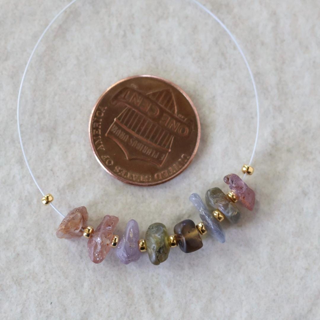Natural Raw Multi Sapphire Nugget Beads Rough Colorful Sapphire Chunks Gemstone for DIY Jewelry Making