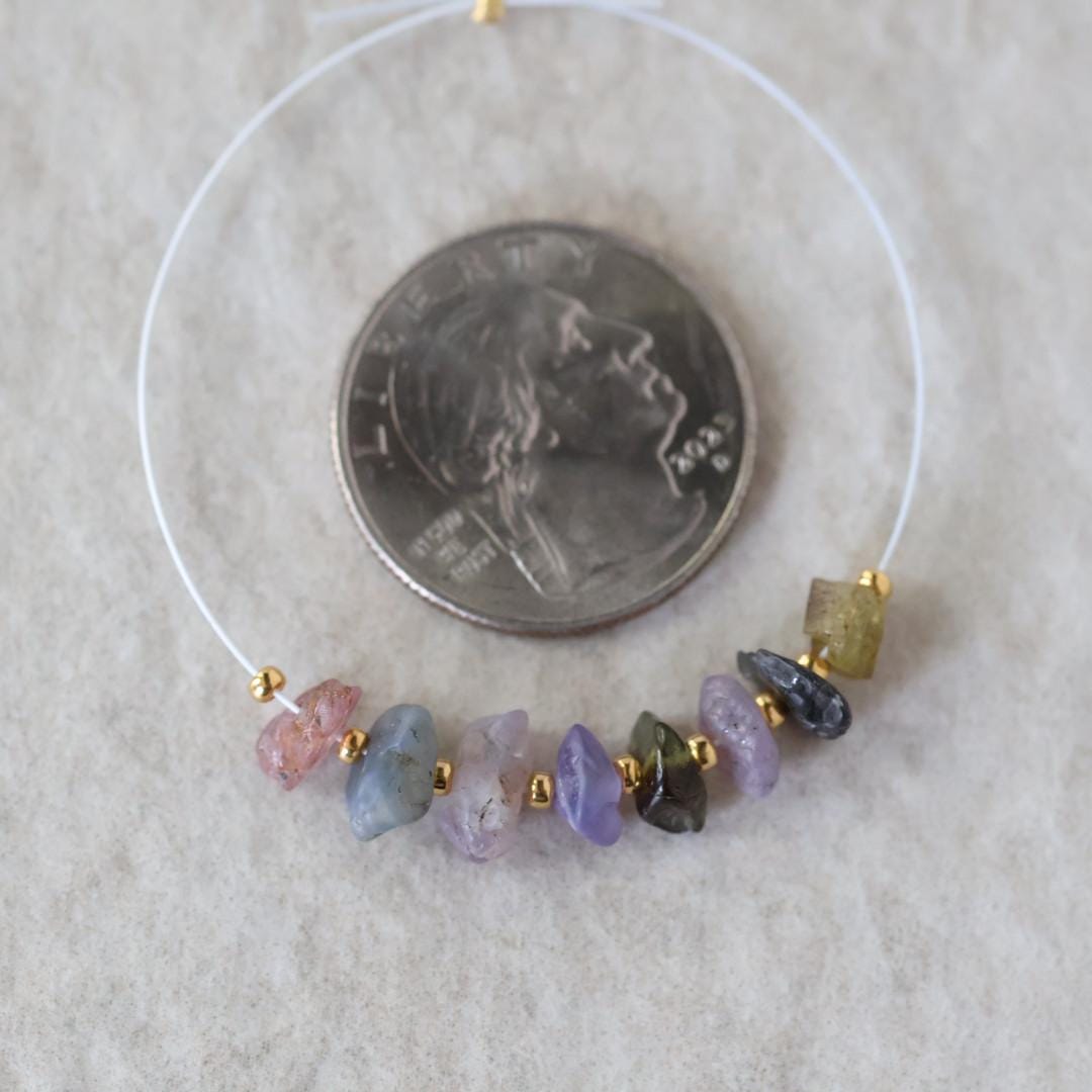 Natural Raw Multi Sapphire Nugget Beads Rough Colorful Sapphire Chunks Gemstone for DIY Jewelry Making