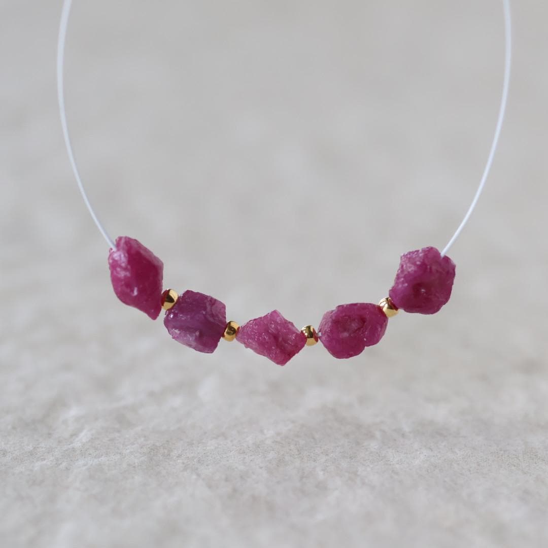Natural Raw Ruby Nugget Beads 5-6mm Stone Rough Chunks Gemstone for DIY Jewelry Making