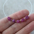 Natural Raw Ruby Nugget Beads 5-6mm Stone Rough Chunks Gemstone for DIY Jewelry Making