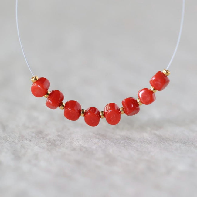 Natural Sardinia Italian Coral Tube Beads 3mm Sticks Genuine Undyed Red Coral for DIY Jewelry Making Gift for crafter