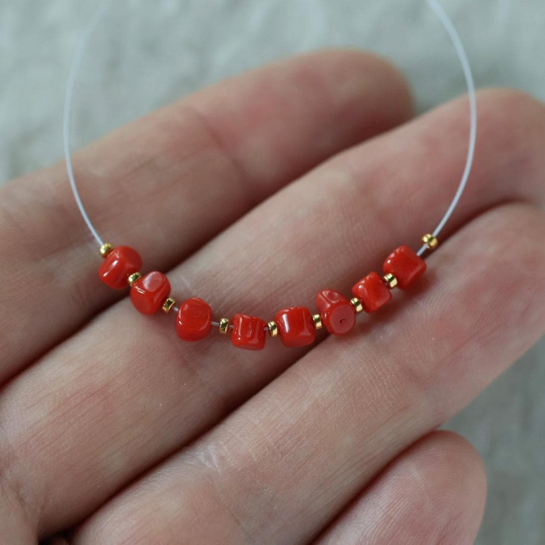 Natural Sardinia Italian Coral Tube Beads 3mm Sticks Genuine Undyed Red Coral for DIY Jewelry Making Gift for crafter