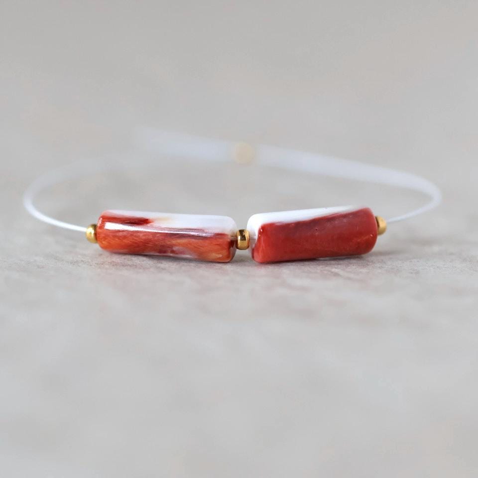 Natural Spiny Oyster Shell Tube Bead Smooth Natural Shell Accent Beads for DIY Jewelry Making