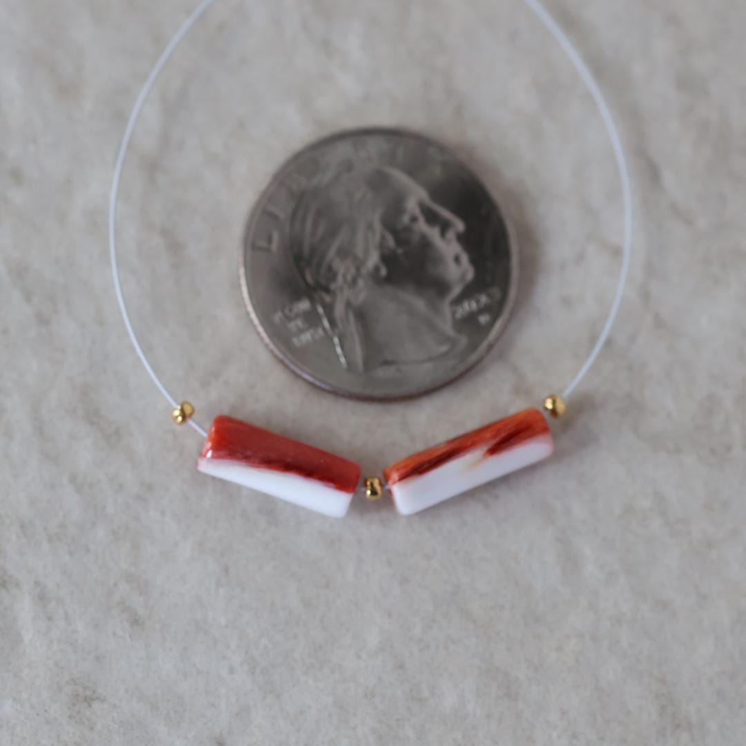 Natural Spiny Oyster Shell Tube Bead Smooth Natural Shell Accent Beads for DIY Jewelry Making