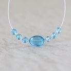 Natural Swiss Blue Topaz Faceted Beads Round Oval Genuine Gemstone for DIY Jewelry Making Supplies Pendants