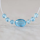 Natural Swiss Blue Topaz Faceted Beads Round Oval Genuine Gemstone for DIY Jewelry Making Supplies Pendants