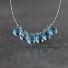 Natural Swiss Blue Topaz Faceted Briolette Beads Tear Drops 7mm x 5mm 6 Pcs Gemstone for DIY Jewelry Making