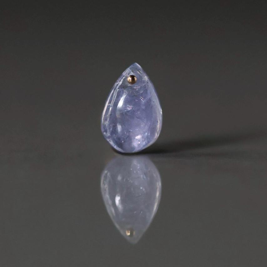 Natural Tanzanite Smooth Briolette Bead 8x11mm Teardrop Top Center Drilled Stone Gemstone Bead for DIY Jewelry Making Pendant