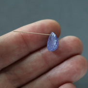 Natural Tanzanite Smooth Briolette Bead 8x11mm Teardrop Top Center Drilled Stone Gemstone Bead for DIY Jewelry Making Pendant