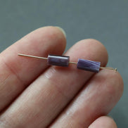 Natural Wampum Quahog Shell Tube Beads Smooth 4x8mm 2pc Natural Shell Accent Beads for DIY Jewelry Making Earrings Pendants