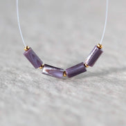Natural Wampum Quahog Shell Tube Beads Smooth 4x8mm Natural Purple Shell Accent for DIY Jewelry Making